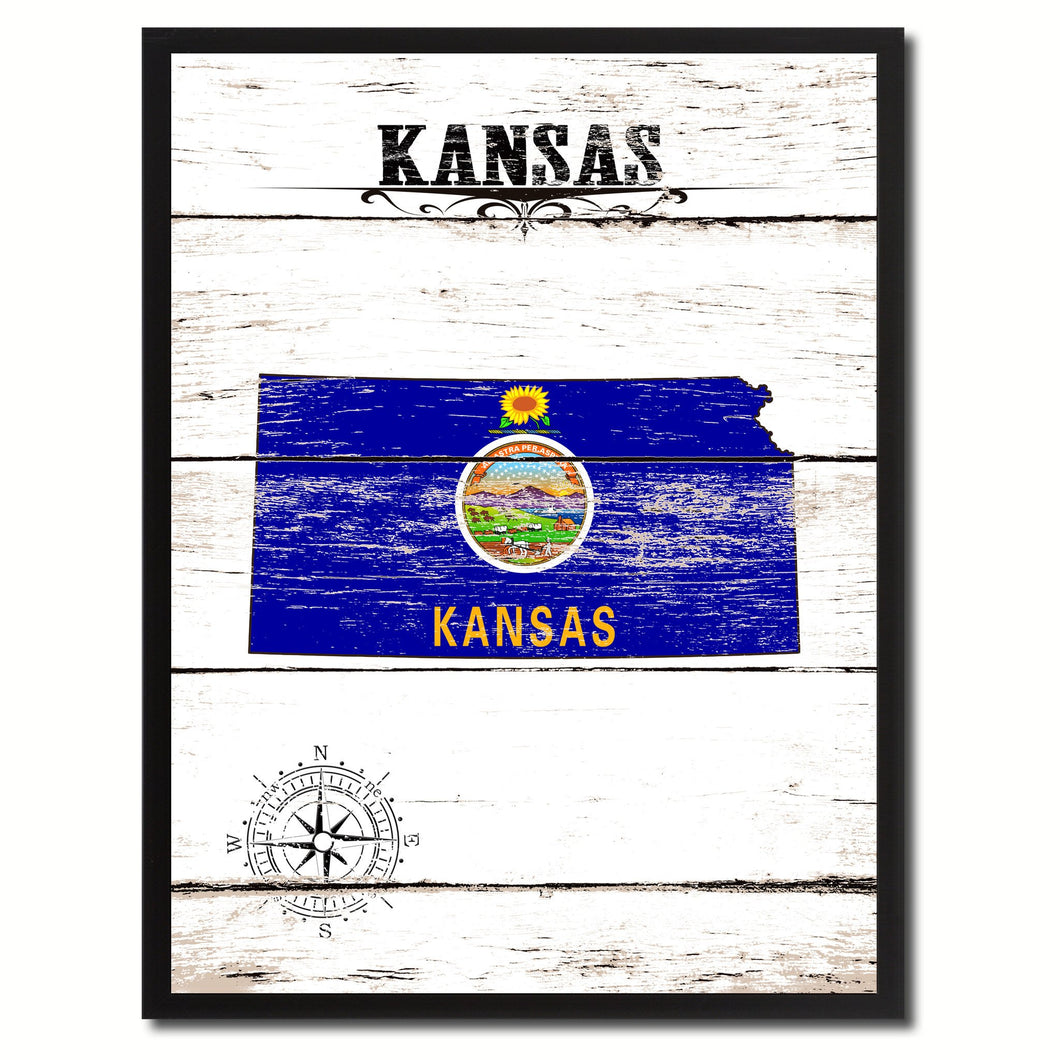 Kansas State Flag Gifts Home Decor Wall Art Canvas Print Picture Frames