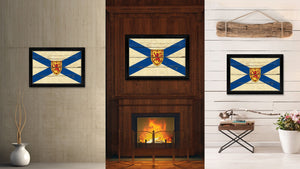 Nova Scotia Province City Canada Country Vintage Flag Canvas Print Black Picture Frame