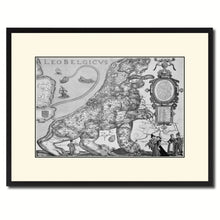 Load image into Gallery viewer, Leo Belgicvs Vintage B&amp;W Map Canvas Print, Picture Frame Home Decor Wall Art Gift Ideas
