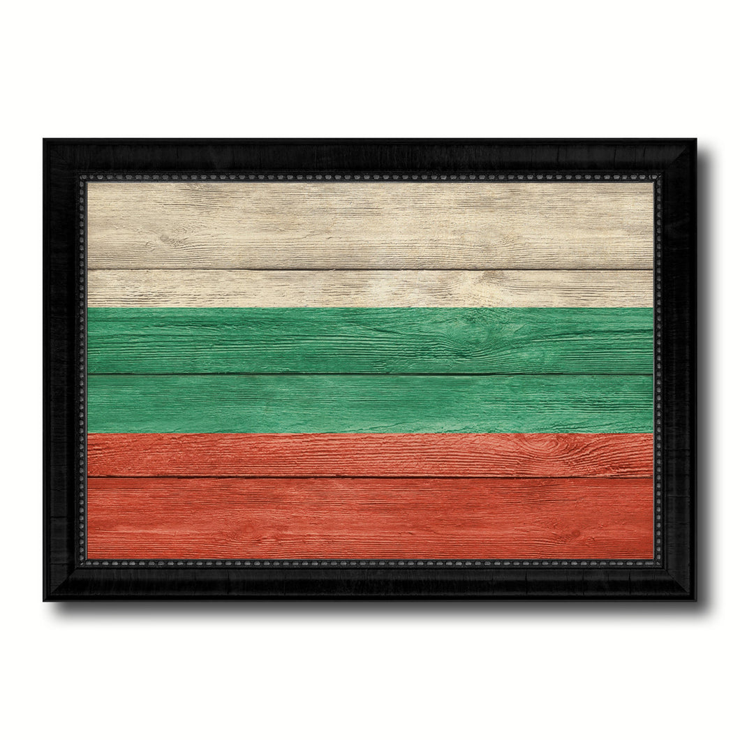 Bulgaria Country Flag Texture Canvas Print with Black Picture Frame Home Decor Wall Art Decoration Collection Gift Ideas