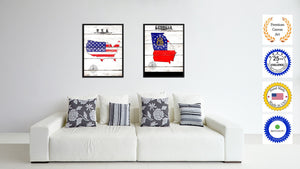 Georgia State Flag Gifts Home Decor Wall Art Canvas Print Picture Frames