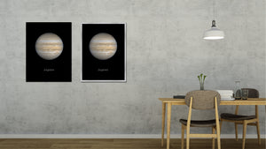 Jupiter Print on Canvas Planets of Solar System Black Custom Framed Art Home Decor Wall Office Decoration