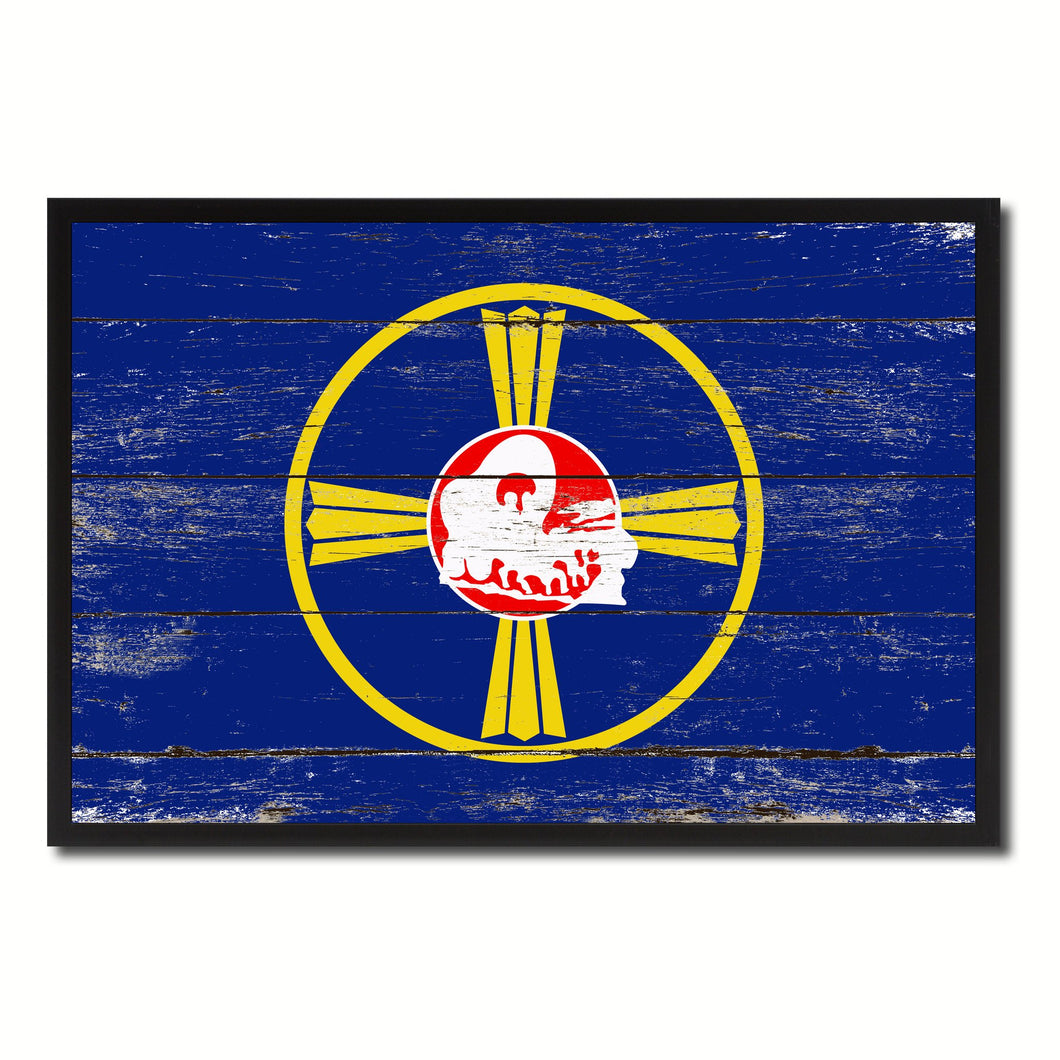 Omaha City Nebraska State Flag Vintage Canvas Print with Black Picture Frame Home Decor Wall Art Collectible Decoration Artwork Gifts