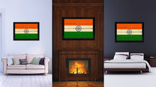 Load image into Gallery viewer, India Country Flag Vintage Canvas Print with Black Picture Frame Home Decor Gifts Wall Art Decoration Artwork
