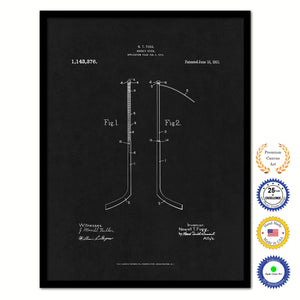 1915 Hockey Stick Old Patent Art Print on Canvas Custom Framed Vintage Home Decor Wall Decoration Great for Gifts