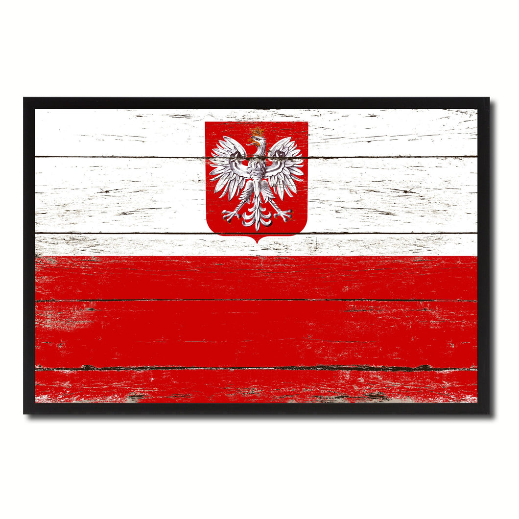 Poland Country National Flag Vintage Canvas Print with Picture Frame Home Decor Wall Art Collection Gift Ideas