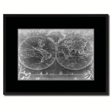 Load image into Gallery viewer, Vintage World Vintage Monochrome Map Canvas Print, Gifts Picture Frames Home Decor Wall Art
