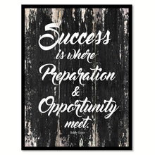 Load image into Gallery viewer, Success is where preparation and opportunity meet Bobby Unser Motivational Quote Saying Canvas Print with Picture Frame Home Decor Wall Art
