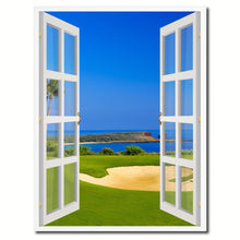Load image into Gallery viewer, Coastal Golf Course Picture French Window Canvas Print with Frame Gifts Home Decor Wall Art Collection
