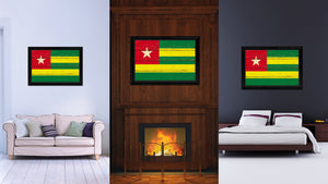 Togo Country Flag Vintage Canvas Print with Black Picture Frame Home Decor Gifts Wall Art Decoration Artwork