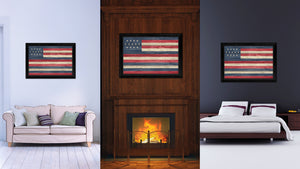 Serapis John Paul Joans Historical Revolutionary flag Texture Canvas Print with Black Picture Frame Gift Ideas Home Decor Wall Art