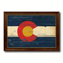 Load image into Gallery viewer, Colorado State Vintage Flag Canvas Print with Brown Picture Frame Home Decor Man Cave Wall Art Collectible Decoration Artwork Gifts

