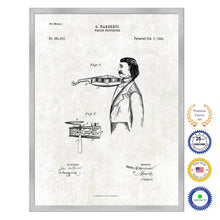 Load image into Gallery viewer, 1893 Violin Supporter Old Patent Art Print on Canvas Custom Framed Vintage Home Decor Wall Decoration Great for Gifts

