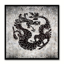 Load image into Gallery viewer, Zodiac Dragon Horoscope Black Canvas Print Black Custom Frame Home Decor Wall Art
