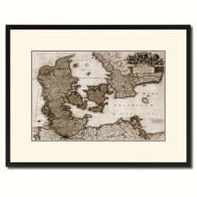 Load image into Gallery viewer, Denmark Centuries Vintage Sepia Map Canvas Print, Picture Frame Gifts Home Decor Wall Art Decoration
