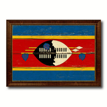 Load image into Gallery viewer, Swaziland Country Flag Vintage Canvas Print with Brown Picture Frame Home Decor Gifts Wall Art Decoration Artwork
