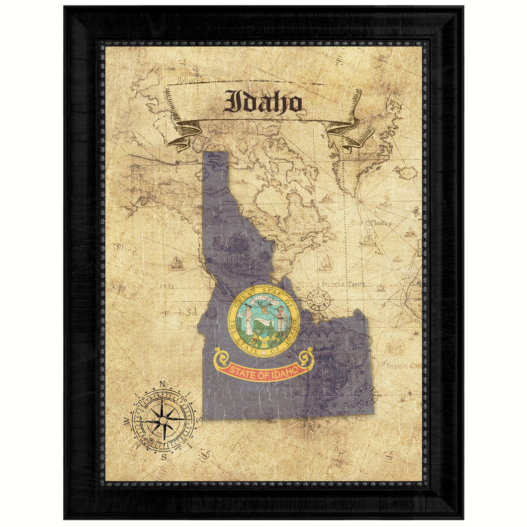 Idaho State Vintage Map Gifts Home Decor Wall Art Office Decoration