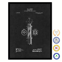 Load image into Gallery viewer, 1916 Barber Pole Vintage Patent Artwork Black Framed Canvas Home Office Decor Great Gift for Barber Salon Hair Stylist
