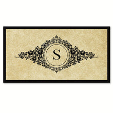 Load image into Gallery viewer, Alphabet Letter S Brown Canvas Print, Black Custom Frame
