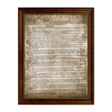 Load image into Gallery viewer, Constitution We The People Canvas Print Home Decor Wall Art, Sepia, Brown Framed
