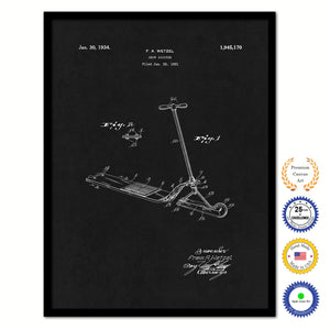 1931 Snow Scooter Old Patent Art Print on Canvas Custom Framed Vintage Home Decor Wall Decoration Great for Gifts