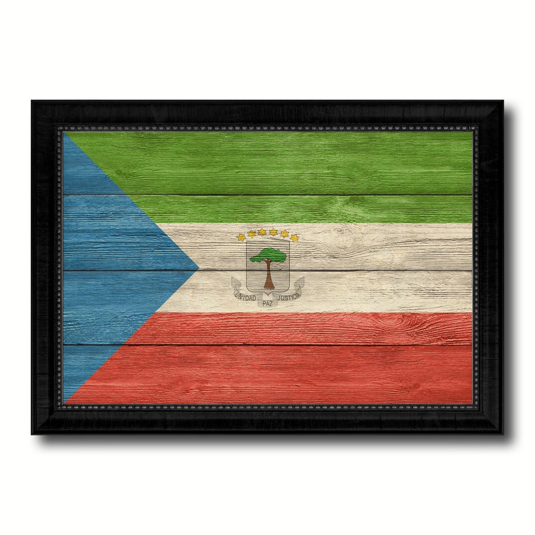 Equatorial Guinea Country Flag Texture Canvas Print with Black Picture Frame Home Decor Wall Art Decoration Collection Gift Ideas