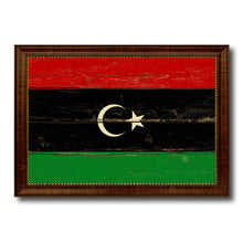 Load image into Gallery viewer, Libya Country Flag Vintage Canvas Print with Brown Picture Frame Home Decor Gifts Wall Art Decoration Artwork
