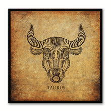 Load image into Gallery viewer, Zodiac Taurus Horoscope Brown Canvas Print, Black Picture Frame Gifts Home Decor Wall Art Decoration

