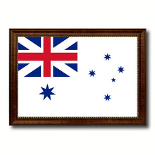 Load image into Gallery viewer, Australian White Ensign City Australia Country Flag Canvas Print Brown Picture Frame

