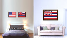 Load image into Gallery viewer, Hawaii State Flag Canvas Print with Custom Brown Picture Frame Home Decor Wall Art Decoration Gifts
