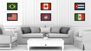 Phoenix City Arizona State Texture Flag Canvas Print Black Picture Frame