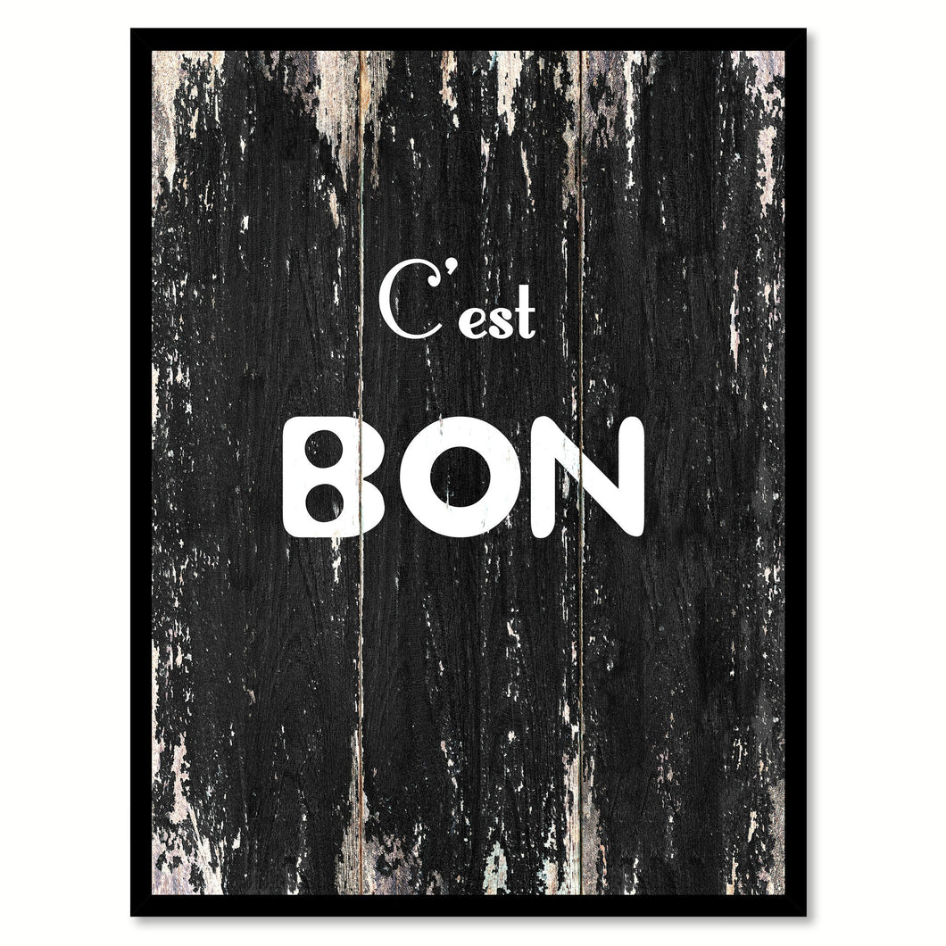 Cest Bon Quote Saying Canvas Print with Picture Frame Home Decor Wall Art