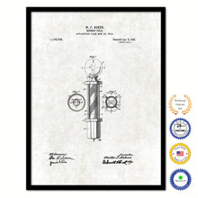 Load image into Gallery viewer, 1916 Barber Pole Vintage Patent Artwork Black Framed Canvas Print Home Office Decor Great Gift for Barber Salon Hair Stylist
