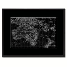 Load image into Gallery viewer, New Zealand Oceania Australia Vintage Monochrome Map Canvas Print, Gifts Picture Frames Home Decor Wall Art
