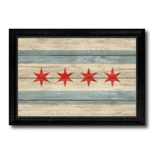 Load image into Gallery viewer, Chicago City Illinois State Texture Flag Canvas Print Black Picture Frame

