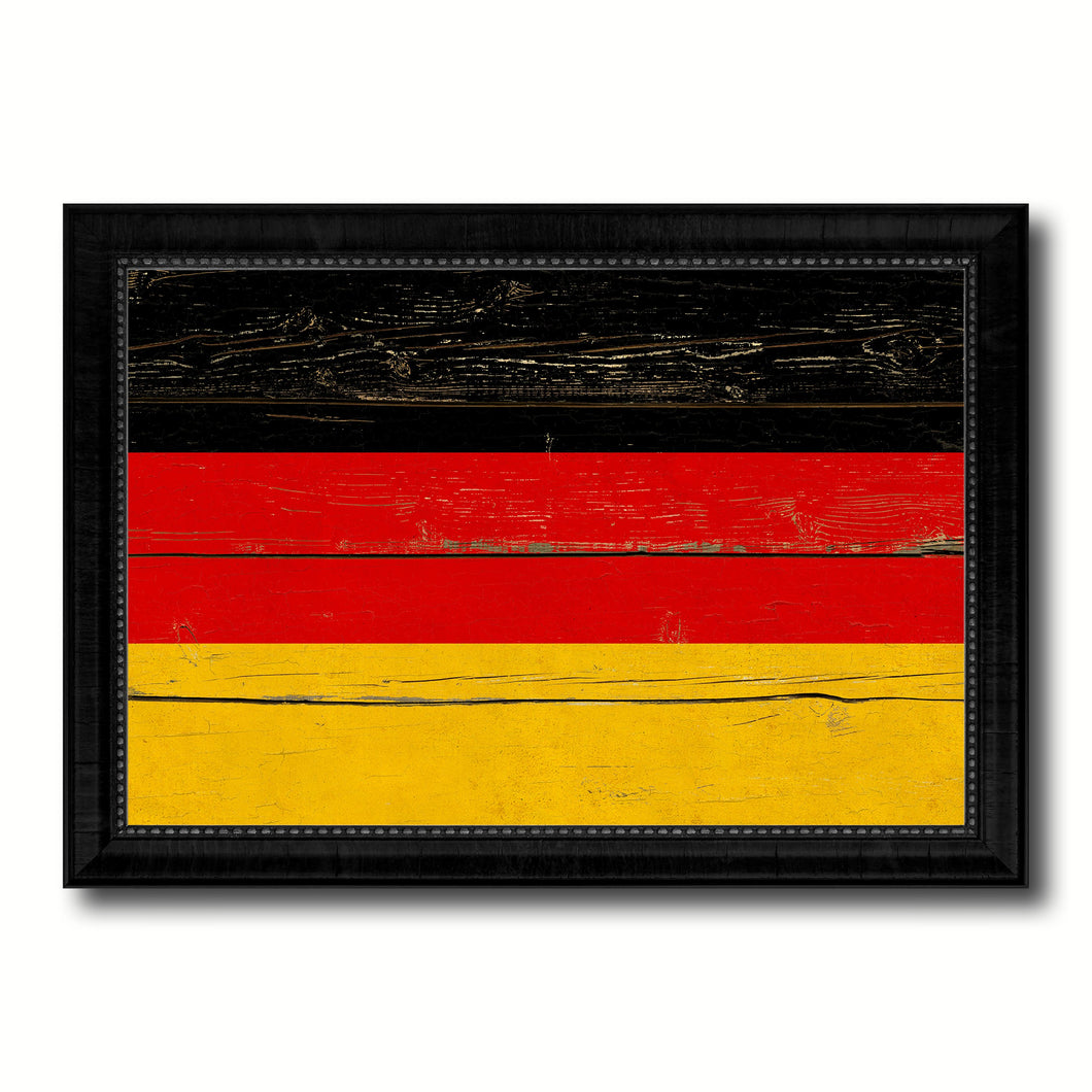 Germany Country Flag Vintage Canvas Print with Black Picture Frame Home Decor Gifts Wall Art Decoration Artwork