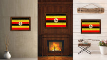 Load image into Gallery viewer, Uganda Country Flag Vintage Canvas Print with Brown Picture Frame Home Decor Gifts Wall Art Decoration Artwork
