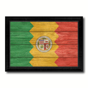 Los Angeles City California State Texture Flag Canvas Print Black Picture Frame