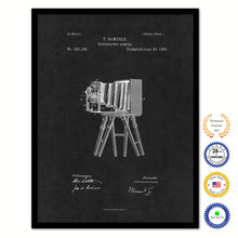 Load image into Gallery viewer, 1885 Photographic Camera Vintage Patent Artwork Black Framed Canvas Home Office Decor Great Gift for Photographer
