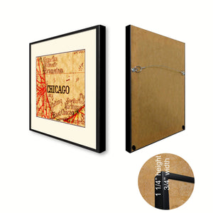 Chicago Illinois Vintage Antique Map Wall Art Home Decor Gift Ideas Canvas Print Custom Picture Frame