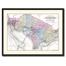 Load image into Gallery viewer, Washington DC Vintage Antique Map Wall Art Home Decor Gift Ideas Canvas Print Custom Picture Frame
