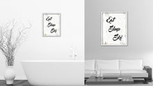 Load image into Gallery viewer, Eat Sleep Ski Vintage Saying Gifts Home Decor Wall Art Canvas Print with Custom Picture Frame
