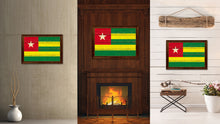 Load image into Gallery viewer, Togo Country Flag Vintage Canvas Print with Brown Picture Frame Home Decor Gifts Wall Art Decoration Artwork
