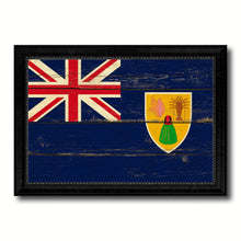 Load image into Gallery viewer, Turks &amp; Caicos Islands Country Flag Vintage Canvas Print with Black Picture Frame Home Decor Gifts Wall Art Decoration Artwork
