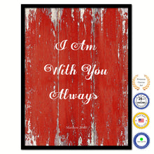Load image into Gallery viewer, I Am With You Always - Matthew 28:20 Bible Verse Scripture Quote Red Canvas Print with Picture Frame
