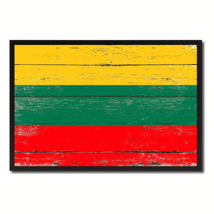 Lithuania Country National Flag Vintage Canvas Print with Picture Frame Home Decor Wall Art Collection Gift Ideas