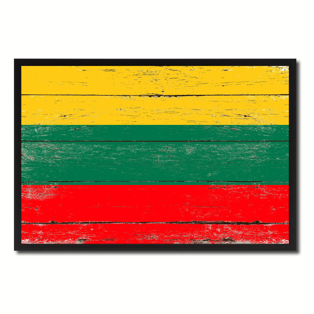 Lithuania Country National Flag Vintage Canvas Print with Picture Frame Home Decor Wall Art Collection Gift Ideas