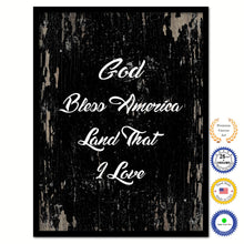 Load image into Gallery viewer, God bless America land that I love Bible Verse Scripture Quote Black Canvas Print with Picture Frame

