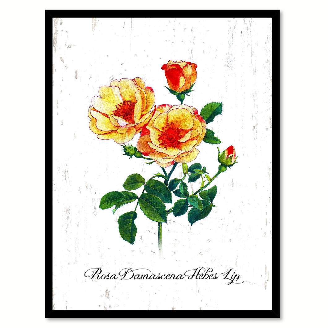 Yellow Rose Flower Canvas Print with Picture Frame Floral Home Decor Wall Art Living Room Decoration Gifts