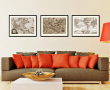 Load image into Gallery viewer, Land Vintage Sepia Map Canvas Print, Picture Frame Gifts Home Decor Wall Art Decoration
